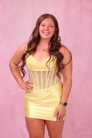 Sherri Hill 58053 - Light Yellow Size 12