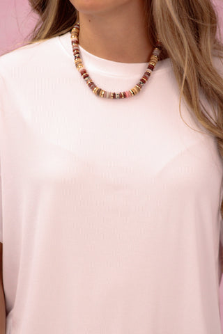 Brown/Multi Mixed Bead Necklace