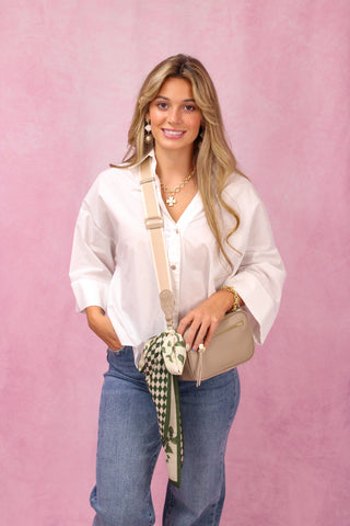Off White Button Down Blouse