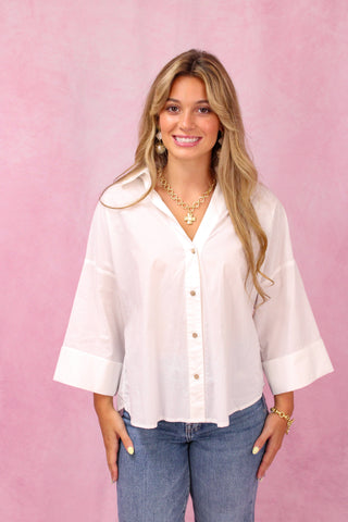 Off White Button Down Blouse