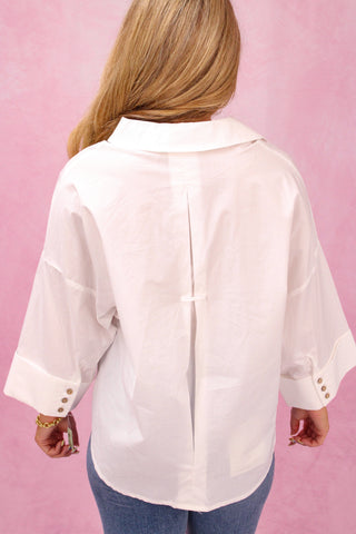 Off White Button Down Blouse