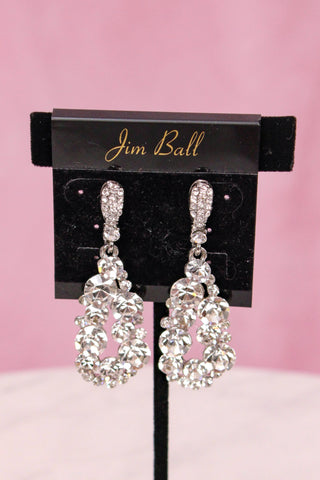 Jim Ball Earrings PV413 - Clear/Silver