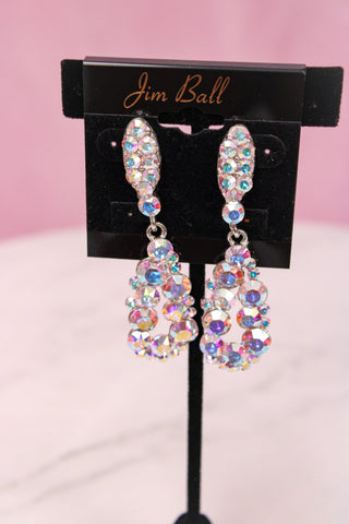 Jim Ball Earrings PV442 - AB/Silver