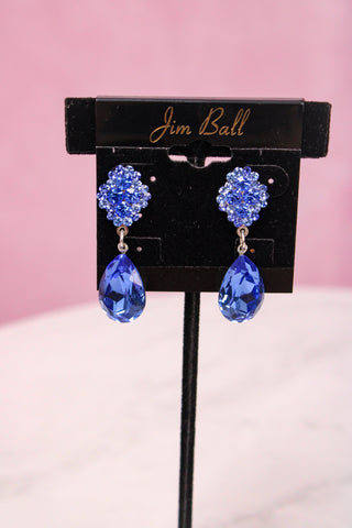 Jim Ball Earrings CE1205 - Sapphire/Silver