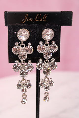 Jim Ball Earrings CE944 - Clear/Silver