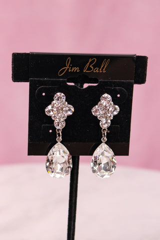 Jim Ball CE1336 Earrings - Clear/Silver