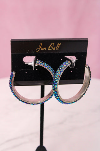 Jim Ball Earrings PV405 - Jet AB/Silver