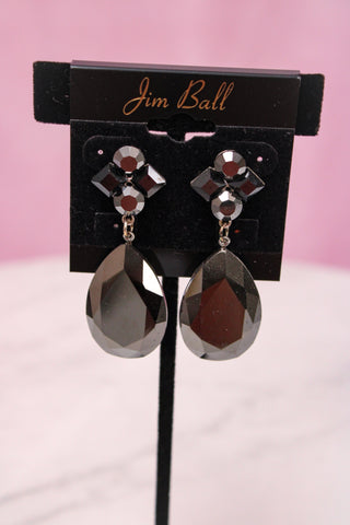 Jim Ball CE951 Earrings - Hematite/Silver