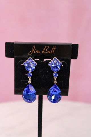 Jim Ball Earrings CE1316 - Sapphire/Silver