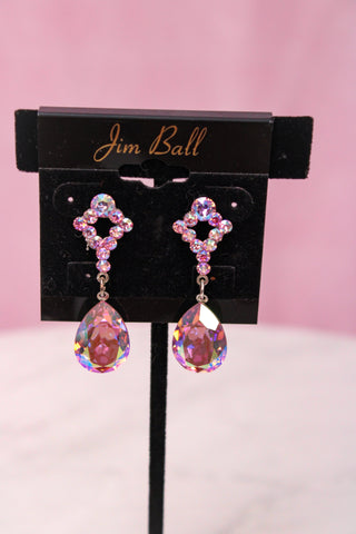 Jim Ball CE1323 Earrings - Lt. Rose AB/Silver