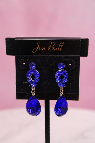 Jim Ball Earrings CE335 - Majestic Blue/Silver