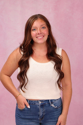 Ivory Knit Sweater Tank