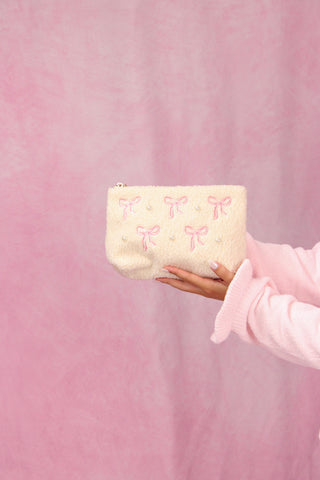 The Darling Effect Bows Pink Teddy Pouch