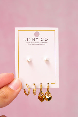 LINNY CO Huggie & Screwback Stud Set - Charleston