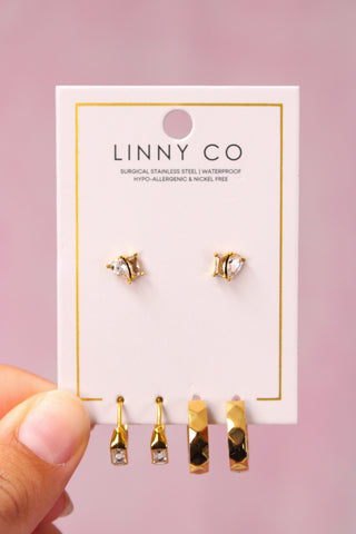 LINNY CO Huggie & Screwback Stud Set - Aspen