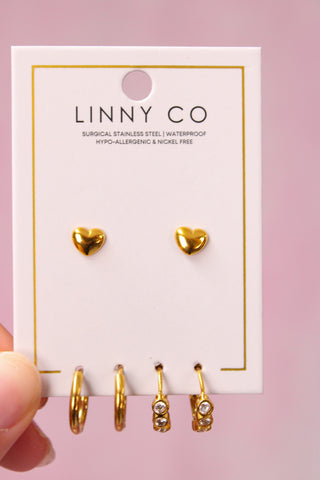 LINNY CO Huggie & Screwback Stud Set - Denver