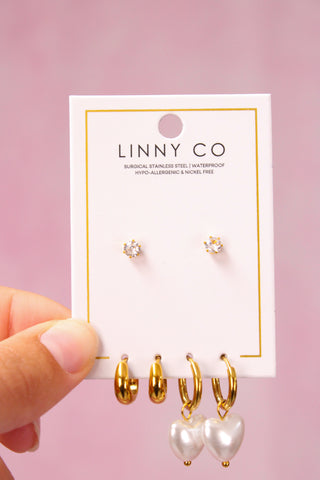 LINNY CO Huggie & Screwback Stud Set - Napa