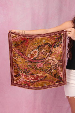 Spartina 449 Silk Scarf Tabby Paisley Brown