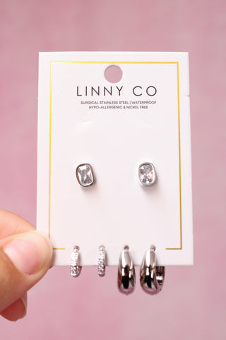 LINNY CO Huggie & Screwback Stud Set - New York
