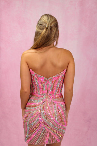 ASHLEYlauren 4500 - Neon Pink/Nude Size 0