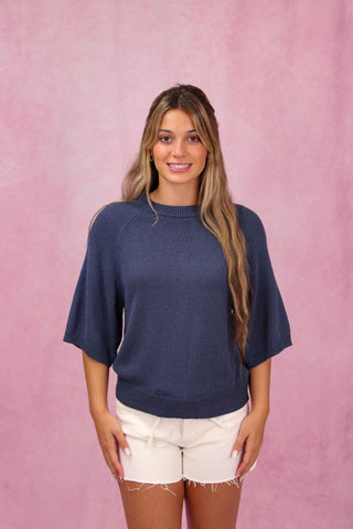 Midnight Raglan Sleeve Knit Top