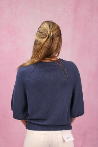 Midnight Raglan Sleeve Knit Top