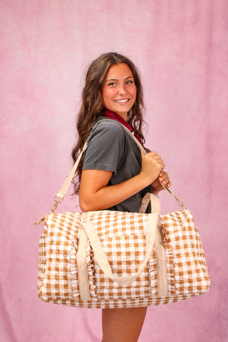 The Darling Effect On-The-Go Quilted Weekender Bag - Maple Gingham