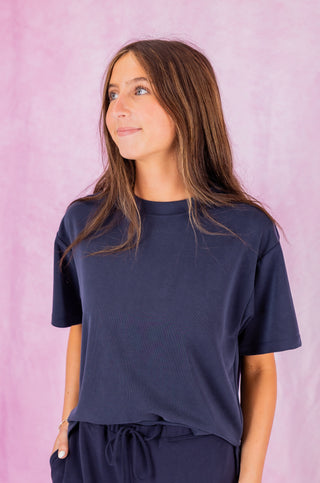 Slate Navy Boxy Tee