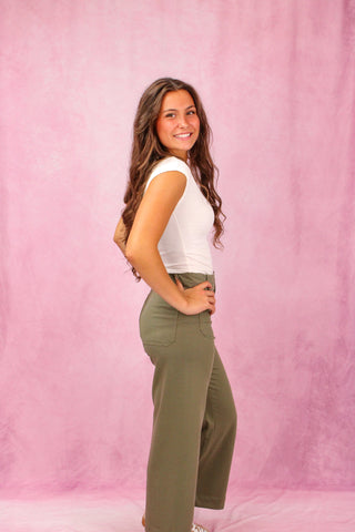 Olive Classic Fit Trousers