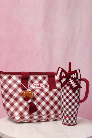 Swig Life Gameday Gingham Maroon Lunchi Lunch Bag