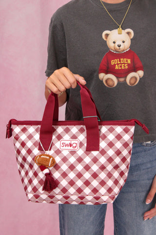 Swig Life Gameday Gingham Maroon Lunchi Lunch Bag