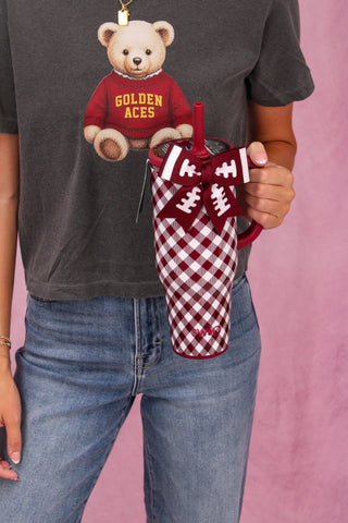 Swig Life Gameday Gingham Maroon Mega Mug 30 oz.