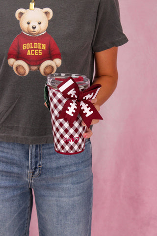 Swig Life Gameday Gingham Maroon Party Cup