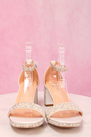 De Blossom Collection NELLY-7TL White Shimmer Heel
