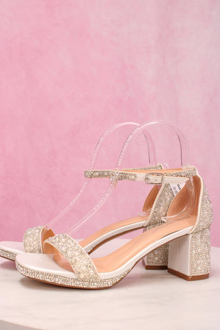 De Blossom Collection NELLY-7TL White Shimmer Heel