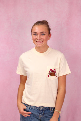 Ivory Football Pocket Tee