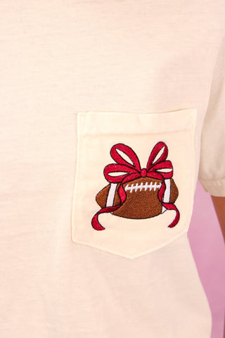 Ivory Football Pocket Tee