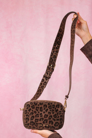 Katie Loxton Avery Small Crossbody Bag - Chocolate Leopard