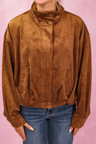 Z Supply Corin Bubble Hem Jacket - Saddle Suede