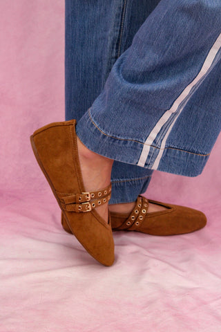 Corkys Footwear All Eyes on Me Mary Jane Shoe - Camel Faux Suede