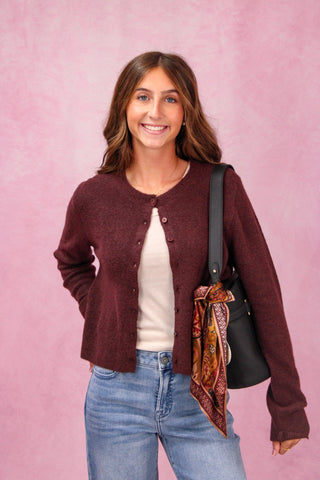 Z Supply Medina Cardigan - Chocolate Cherry