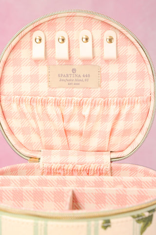 Spartina 449 Large Round Jewelry Travel Case Blooming Stripe