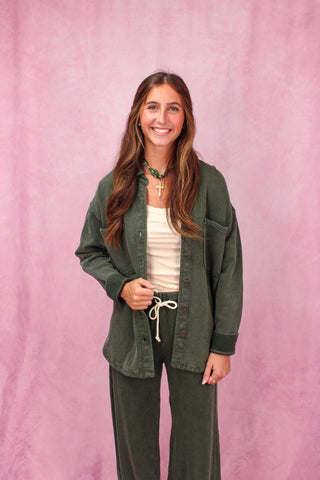 Z Supply All Day Knit Jacket - Classic Olive