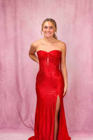 Sherri Hill 58215 - Red Size 4