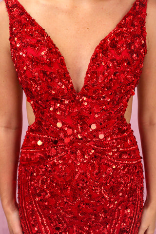 Sherri Hill 58426 - Red Size 2