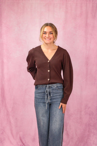 Denim Drawstring Pants w/ Brown Side Stripe