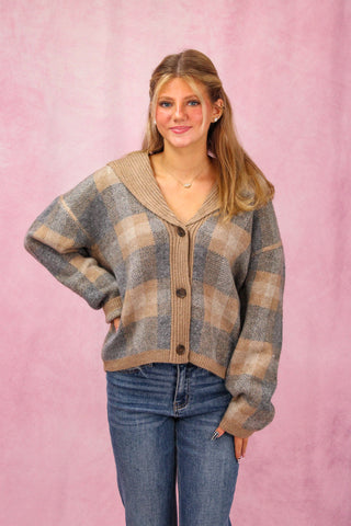 Z Supply Ludlow Plaid Cardigan - Classic Heather Grey