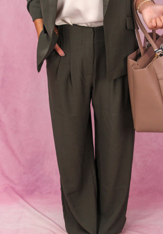 Dark Olive Wide Leg Pants