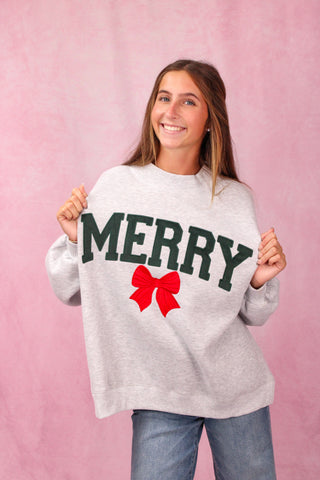 The Darling Effect Merry Bow Mockneck Sweatshirt
