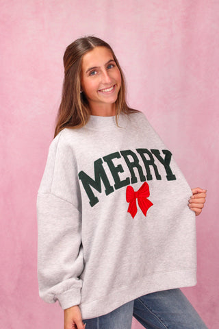 The Darling Effect Merry Bow Mockneck Sweatshirt